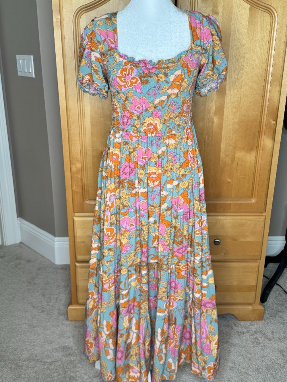 Like New, Papilion "Sage Maxi" Size L, Retro Print Maxi - Picture 1 of 10